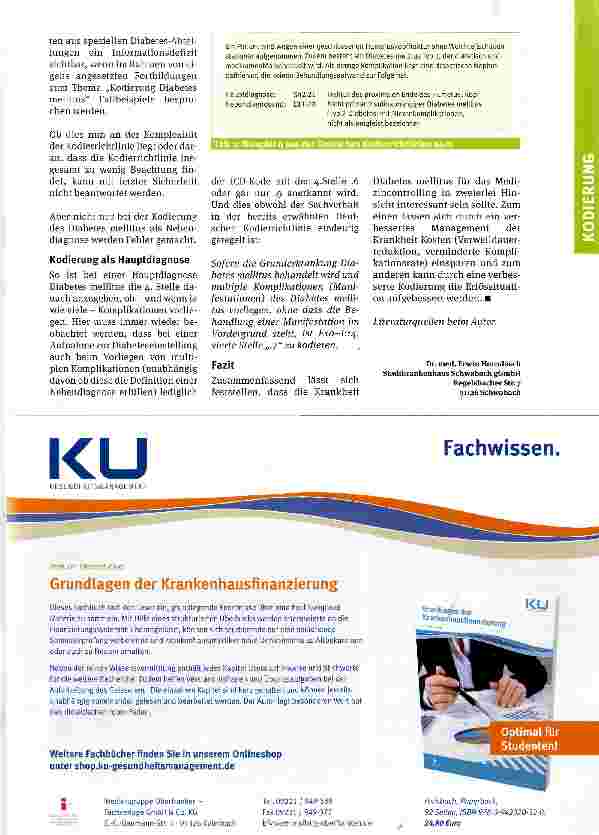 Vorschauseite 4: Diabetes meilitus - eine vernachlässigte Krankheit?