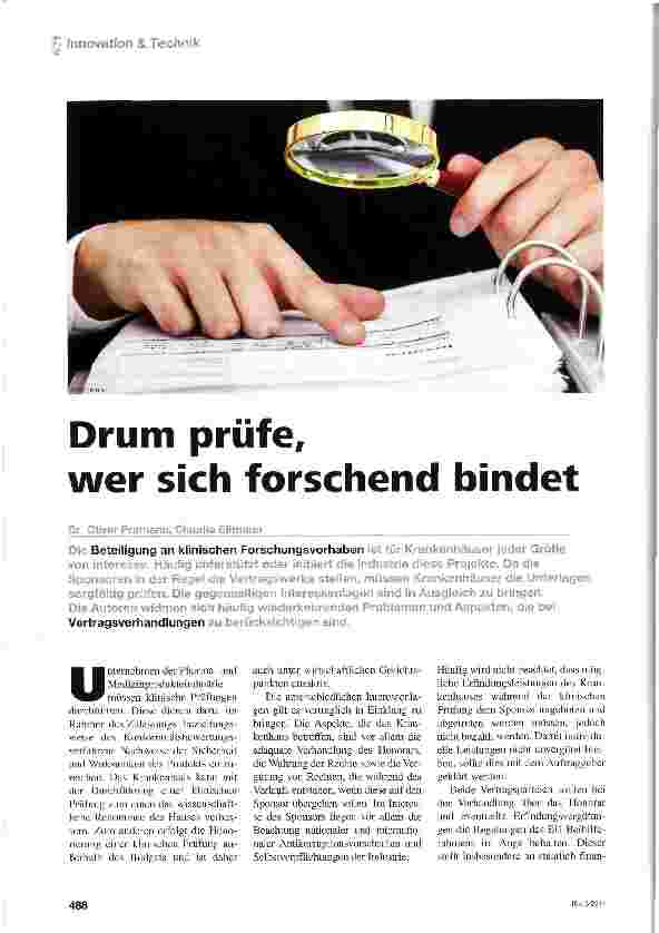 Vorschauseite 1: Drum prüfe, wer sich forschend bindet