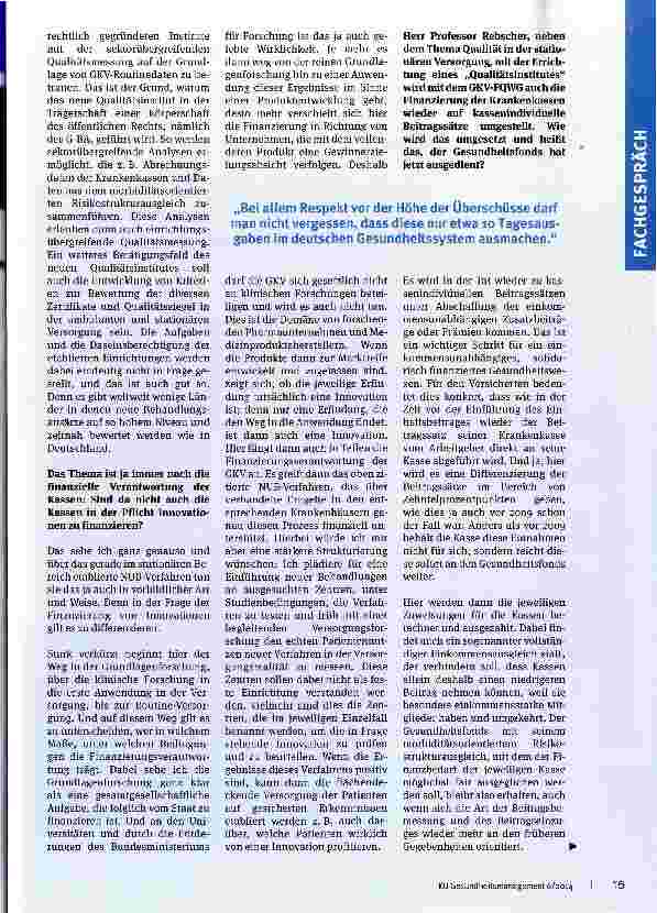 Vorschauseite 2: Der Kostendruck in den Kliniken gefährdet die Qualität