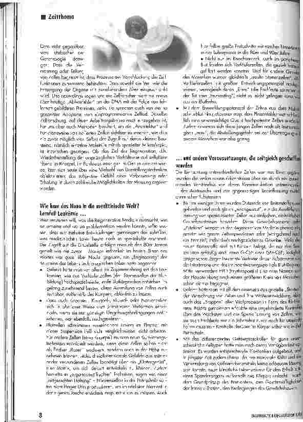 Vorschauseite 2: Wandel mit TempoVon der reparativen zur regenerativen Medizin