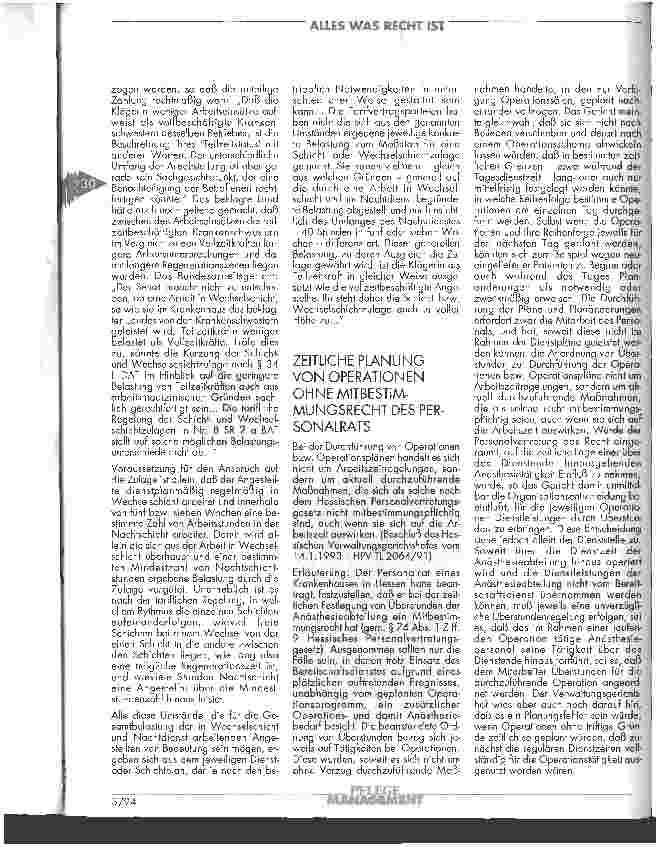 Vorschauseite 2: Rechtssprechung zu Arbeitszeit, Bildung, Zulagen und Operationen