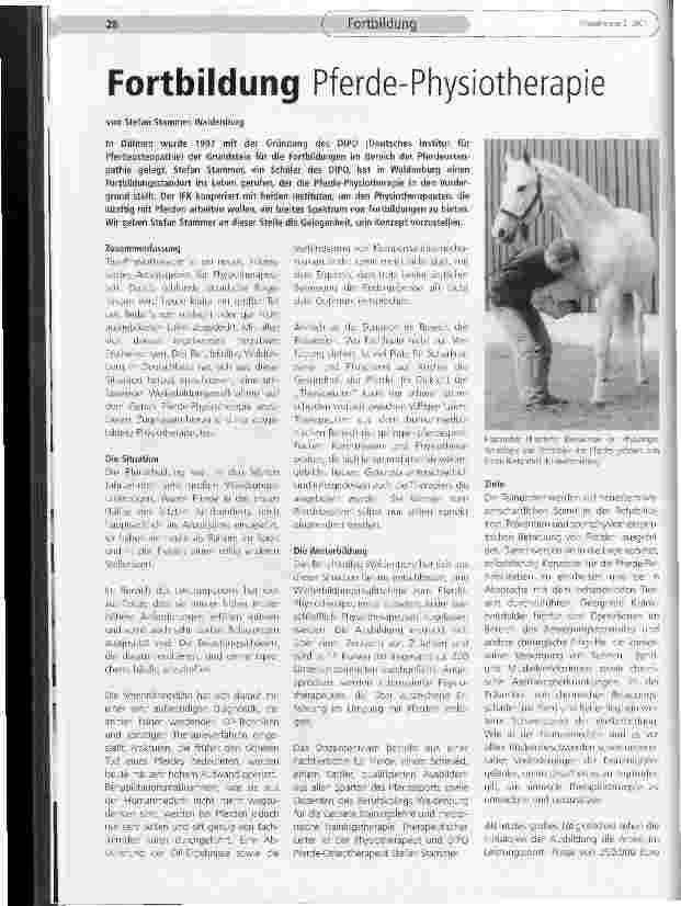 Vorschauseite 1: Fortbildung Pferde-Physiotherapie