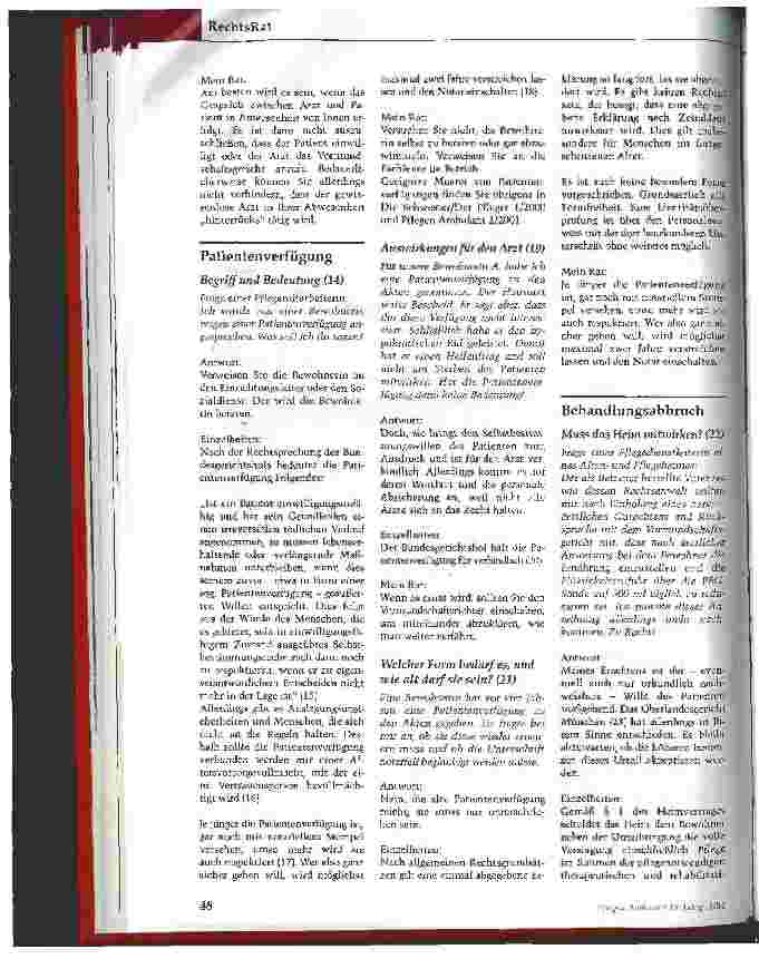 Vorschauseite 2: Die rechtliche Beurteilung von Nahrungsverweigerung und Zwangsernährung Teil 2