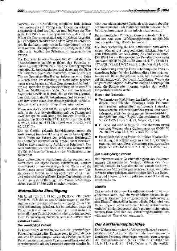 Vorschauseite 4: Arzthaftung und Aufklärungsproblematik (II)