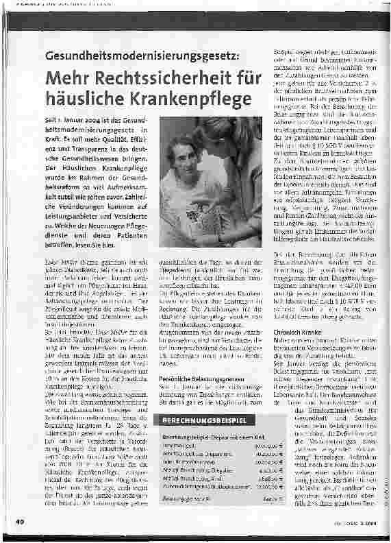 Vorschauseite 1: Mehr Rechtssicherheit für häusliche Krankenpflege