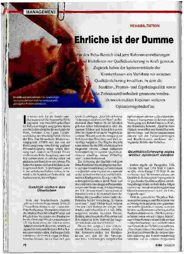 Vorschauseite 1: Der Ehrliche ist der Dumme