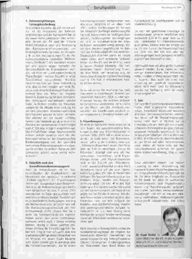 Vorschauseite 5: Lage der Physiotherapie unverändert schwierig
