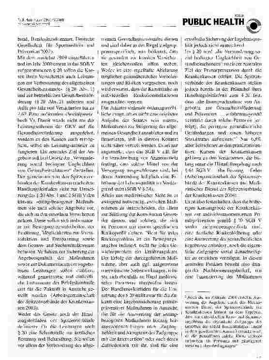 Vorschauseite 2: Prävention - eine gemeinsame Aufgabe von Ärzten und Krankenkassen