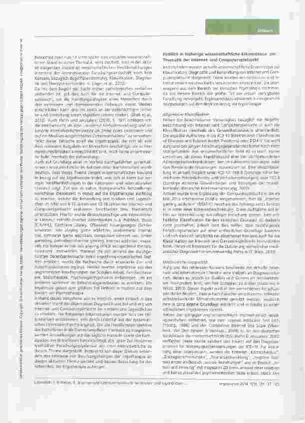 Vorschauseite 2: Internetund Computerspielsucht bei Kindern und Jugendlichen Eine neue Herausforderung für die ergotherapeutische Praxis?