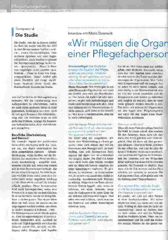 Vorschauseite 3: Wie Kaderpersonen ihren Berufsalltag erleben