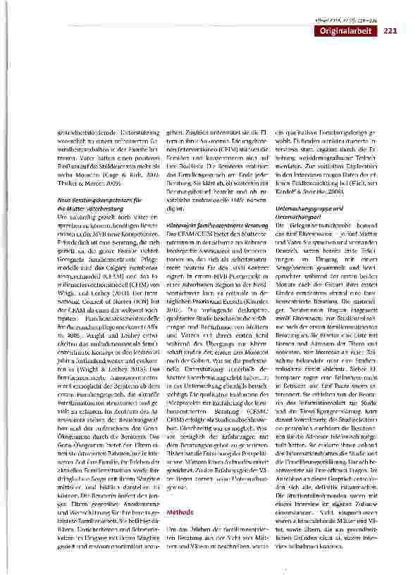 Vorschauseite 3: Erfahrungen junger Eltern mit der familienzentrierten Betreuung in der Primärversorgung in der Schweiz: Eine qualitative Evaluationsstudie