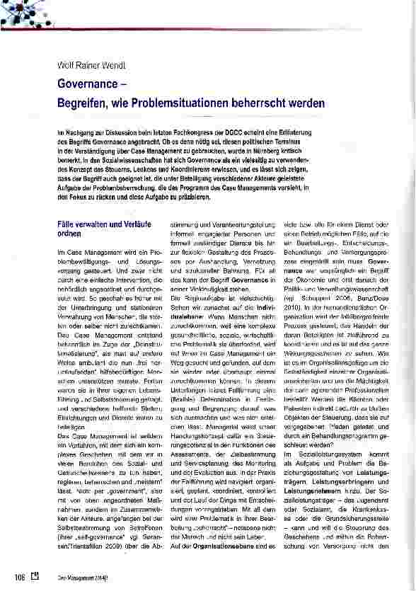 Vorschauseite 1: Governance - Begreifen, wie Problemsituationen beherrscht werden