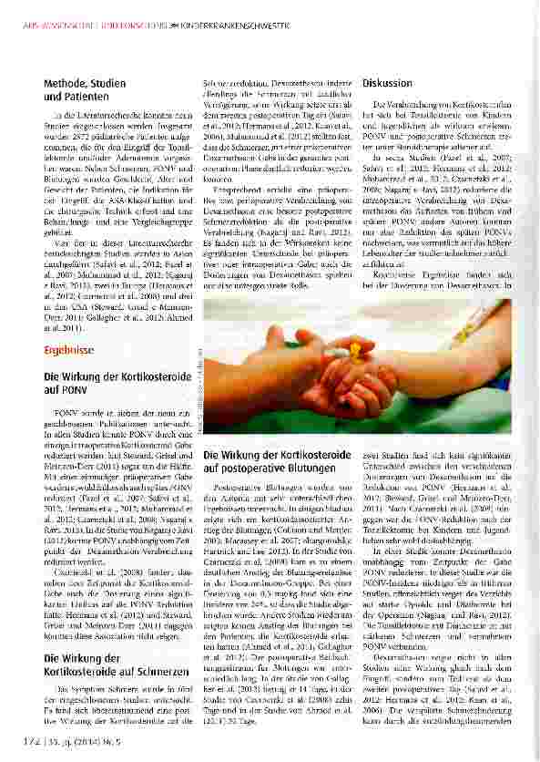 Vorschauseite 4: Kortikosteroide zur Prävention von postoperativer Übelkeit und Erbrechen, Schmerzen und Blutungen bei Kindern und Jugendlichen nach Tonsillektomie