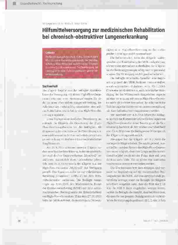 Vorschauseite 1: Hilfsmittelversorgung zur medizinischen Rehabilitation bei chronisch-obstruktiver Lungenerkrankung
