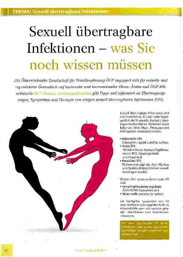 Vorschauseite 1: Sexuell übertragbare Infektionen - was Sie noch wissen müssen