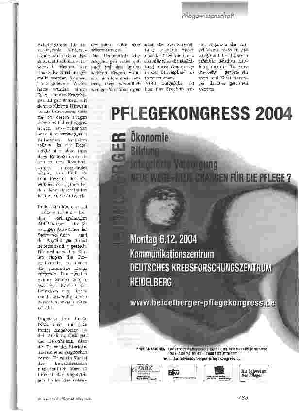 Vorschauseite 4: Pflege und Betreuung in der stationären AltenpflegeErgebnisse aus einer Untersuchung in Frankfurter Altenpflegeheimen