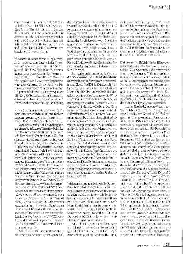 Vorschauseite 2: Wirkungsbereiche der Händedesinfektionsmittel