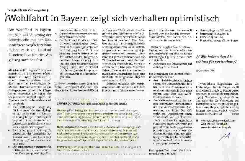 Vorschauseite 1: Wohlfahrt in Bayern zeigt sich verhalten optimistisch