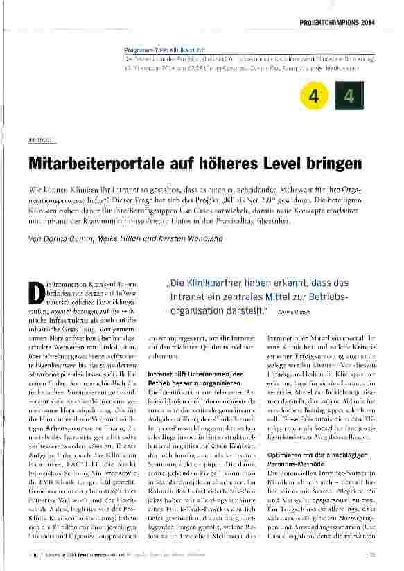 Vorschauseite 1: Mitarbeiterportale auf höheres Level bringen