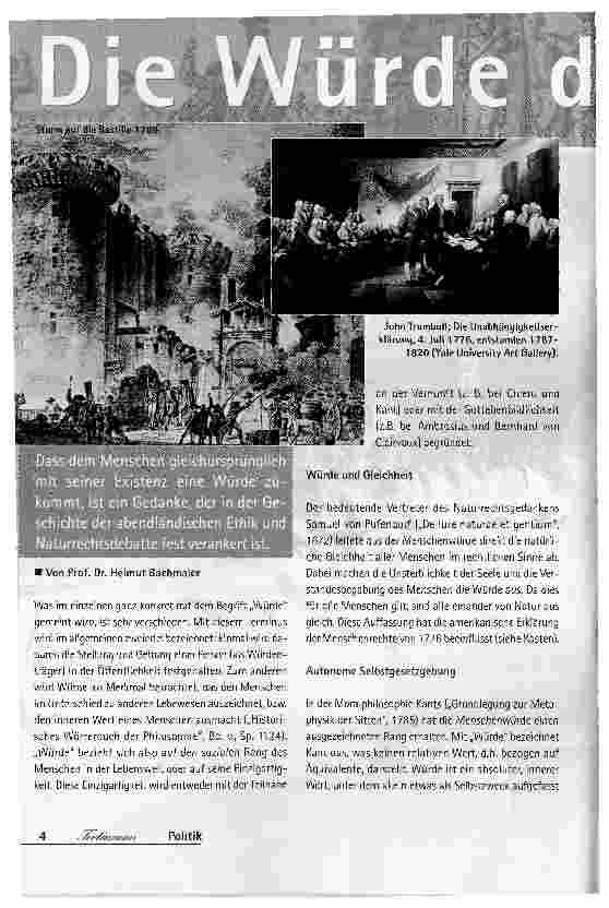 Vorschauseite 1: Die Würde des Menschen