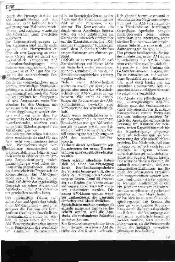 Vorschauseite 2: Das novellierte Apothekengesetz Erfahrungen aus der Sicht des Krankenhauses