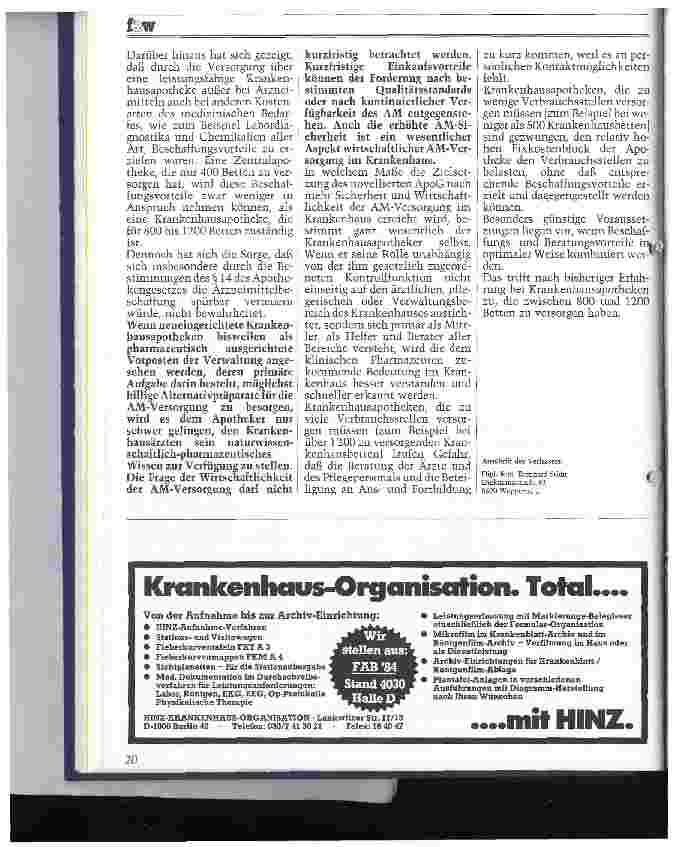 Vorschauseite 3: Das novellierte Apothekengesetz Erfahrungen aus der Sicht des Krankenhauses