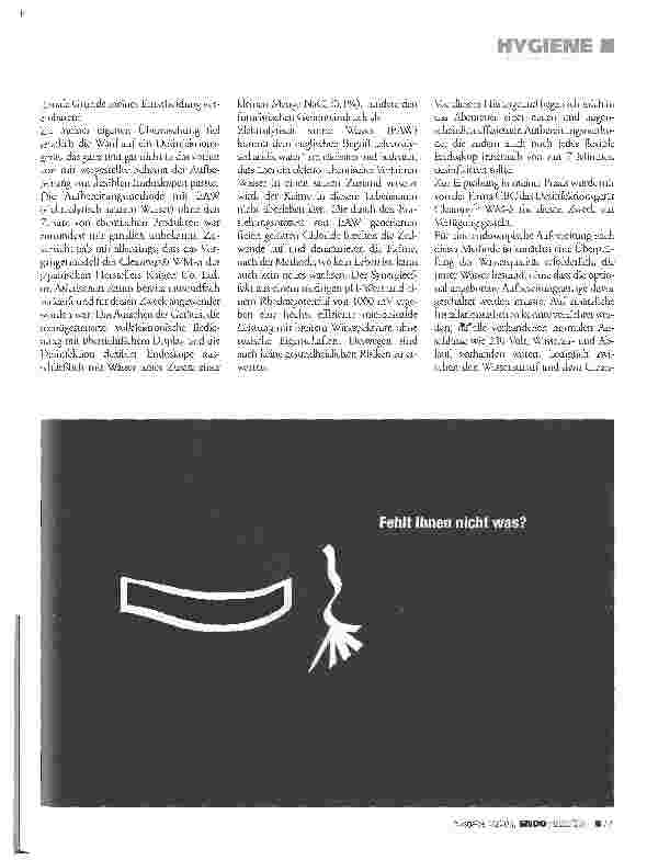 Vorschauseite 2: Neuartiges Desinfektionssystem ohne Benutzung von Desinfektionsmitteln Praxiserfahrung über Cleantop für flexible Endoskope
