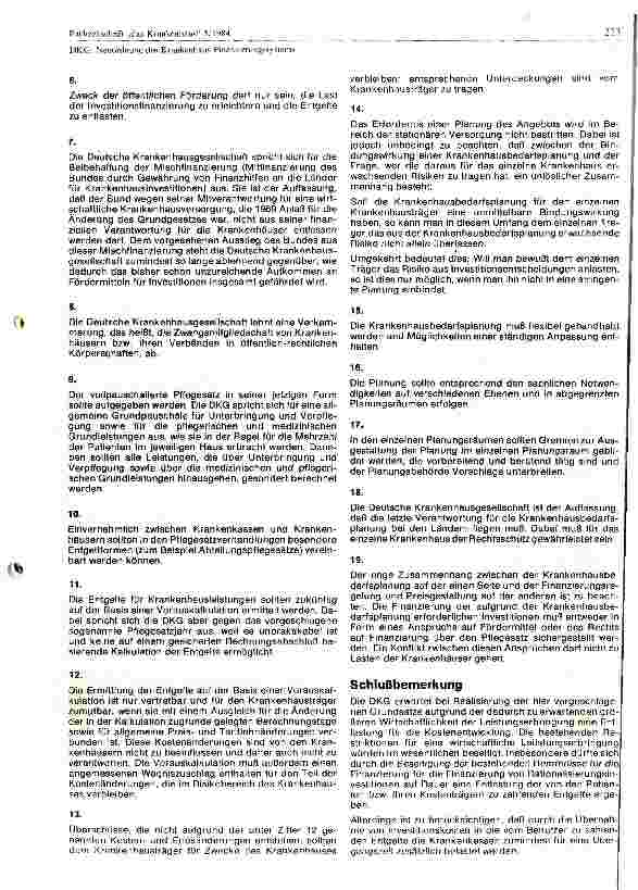 Vorschauseite 2: Aussagen der DKG zur Neuordnung des KHG Empfehlung