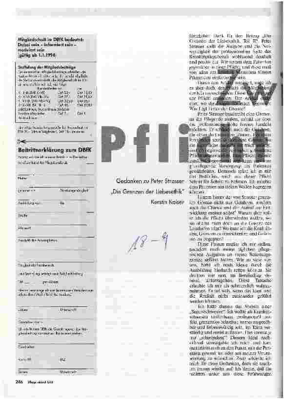 Vorschauseite 1: Zwischen Pflicht und Liebe Gedanken zu Peter Strasser Die Grenzen der Liebesethik