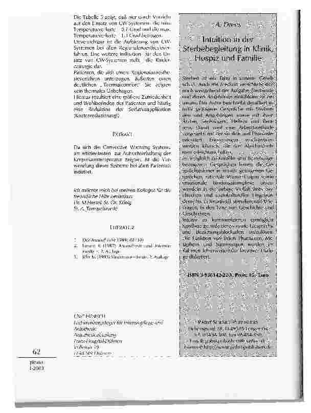 Vorschauseite 5: LEBEN BRAUCHT SICHERHEIT UND WÄRME THERAPIEQUALITÄT UND WOHLBEFINDENVERBESSERN