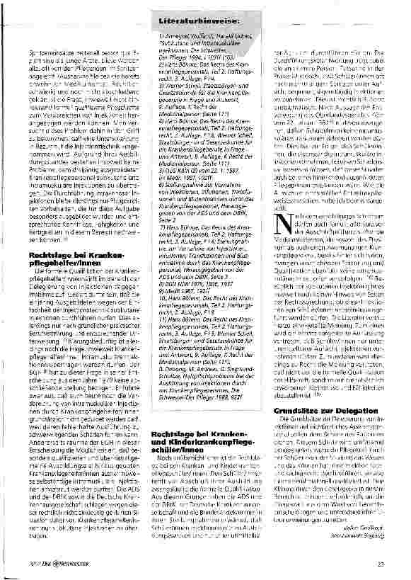 Vorschauseite 2: Fehlinjektionen: Kleine Fehler - Teuere Folgen Die rechtliche Problematik bei der Delegation von Injektionen ...
