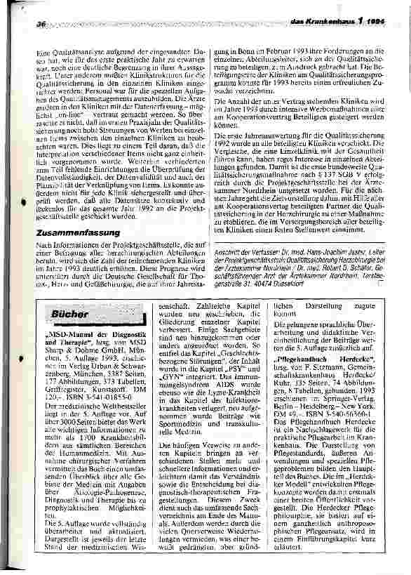 Vorschauseite 5: Qualitätssicherung in der Herzchirurgie Ein bundesweites Projekt für externe Qualitätssicherung