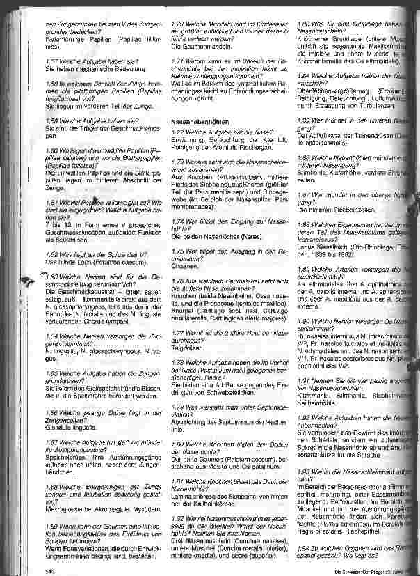 Vorschauseite 3: Prüfungsfragen zur Anästhesie und Intensivmedizin 1.Folge Anatomie des Respirationstraktes