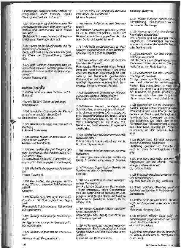 Vorschauseite 4: Prüfungsfragen zur Anästhesie und Intensivmedizin 1.Folge Anatomie des Respirationstraktes