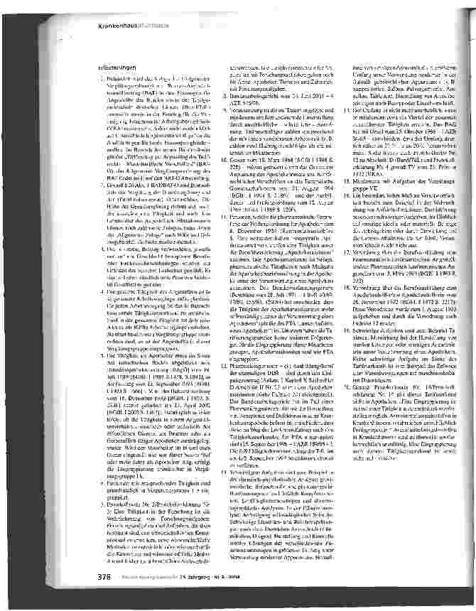 Vorschauseite 4: Eingruppierung von Apothekenpersonal in Krankenhausapotheken nach dem Bundes-Angestelltentarifvertrag (BAT)
