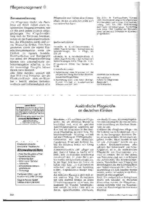 Vorschauseite 4: Mehr Anerkennung für das Pflegepersonal !