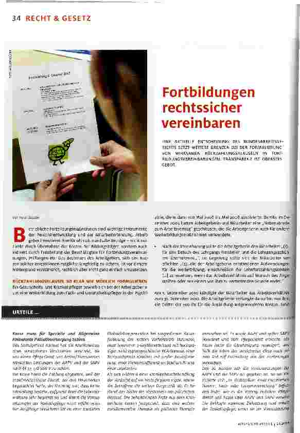 Vorschauseite 1: Fortbildungen rechtssicher vereinbaren