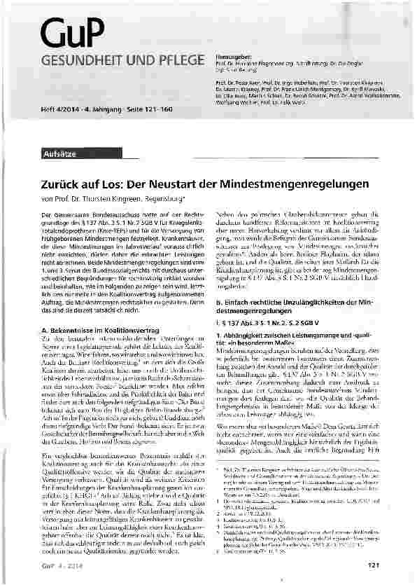 Vorschauseite 1: Zurück auf Los: Der Neustart der Mindestmengenregelungen