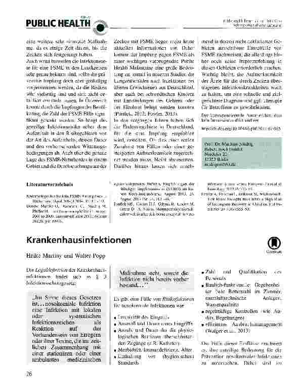 Vorschauseite 1: Krankenhausinfektionen