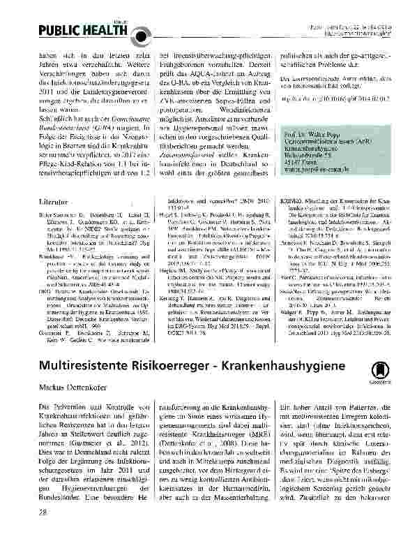 Vorschauseite 3: Krankenhausinfektionen