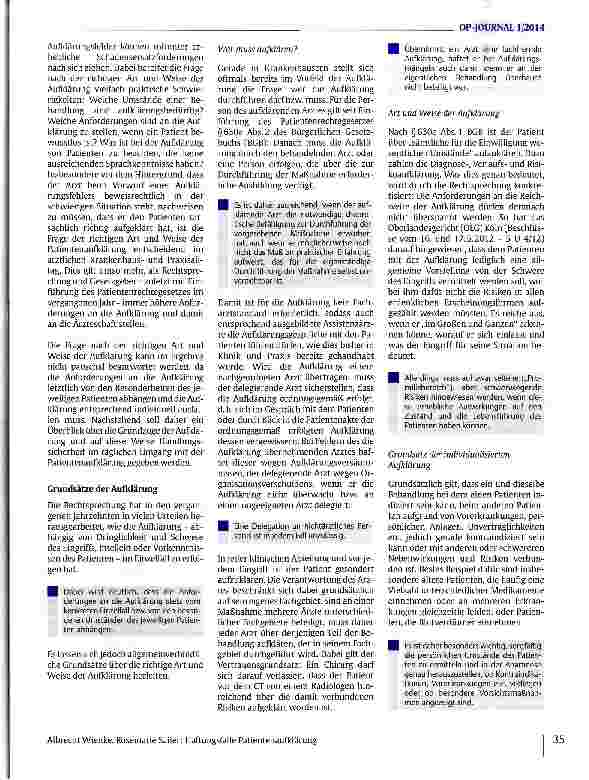 Vorschauseite 2: Haftungsfalle Patientenaufklärung
