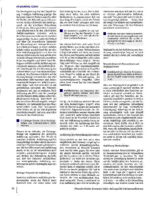 Vorschauseite 3: Haftungsfalle Patientenaufklärung