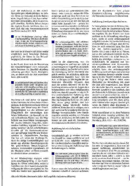 Vorschauseite 4: Haftungsfalle Patientenaufklärung