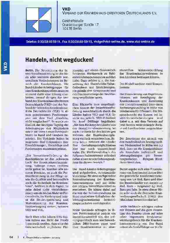 Vorschauseite 1: Handeln, nicht wegducken!