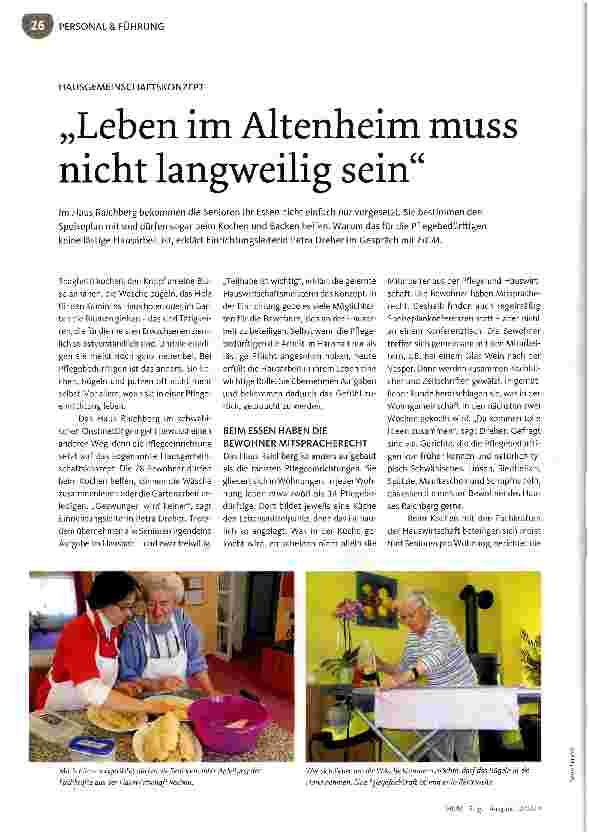 Vorschauseite 1: Leben im Altenheim muss nicht langweilig sein