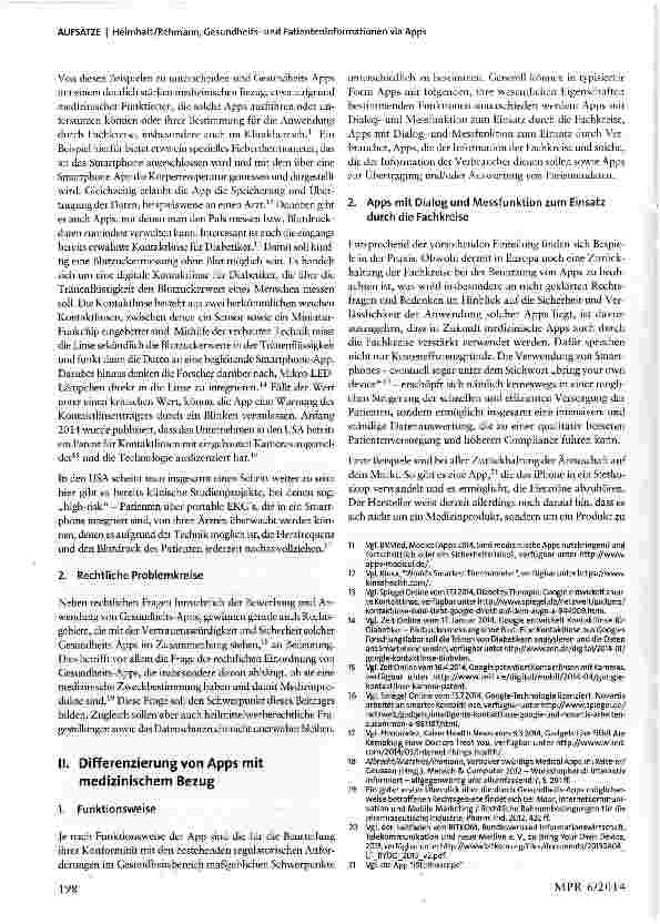 Vorschauseite 2: Gesundheitsund Patienteninformationen via Apps