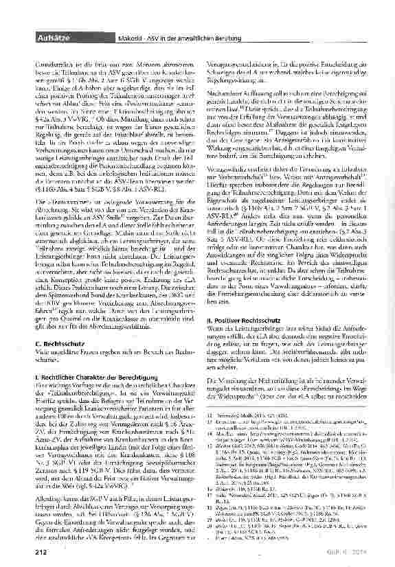 Vorschauseite 2: Die ASV in der anwaltlichen Beratung - ausgewählte Aspekte