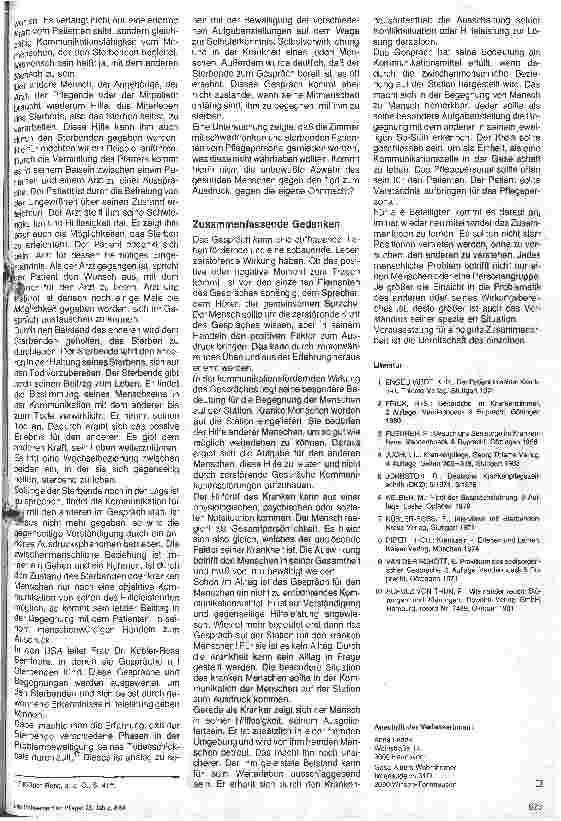 Vorschauseite 4: Die Bedeutung der Gespräches in der zwischenmenschlichen Beziehung auf der Station 2. Teil