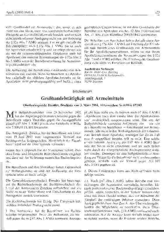 Vorschauseite 1: Großhandelstätigkeit mit Arzneimitteln