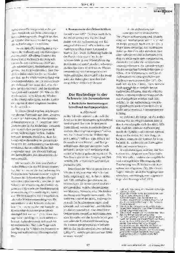 Vorschauseite 2: Rechtliche Aspekte der Wiederaufbereitung von Einwegmedizinprodukten nach schweizerischem Recht